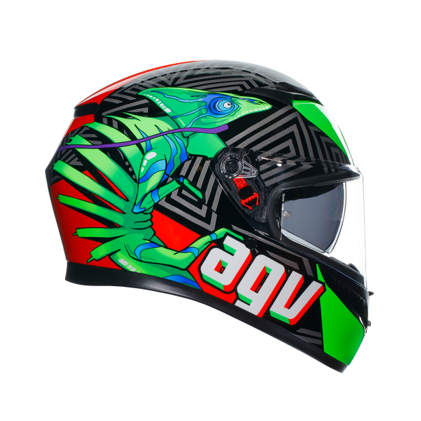 AGV K3 KAMALEON Helmet - Black Red Green