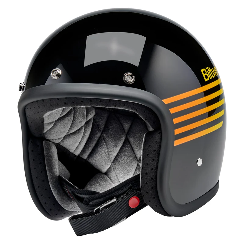 Biltwell Helmet - Bonanza - Lightspeed - Black Orange Yellow