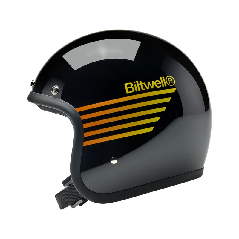 Biltwell Helmet - Bonanza - Lightspeed - Black Orange Yellow
