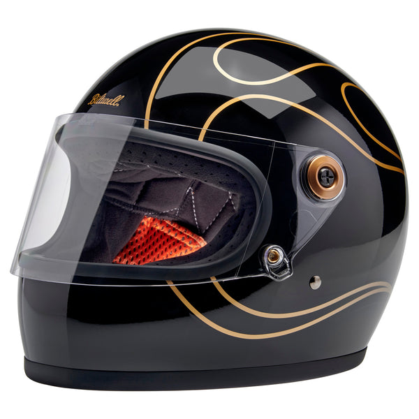 Biltwell Gringo S Helmet - Gloss Black Flames