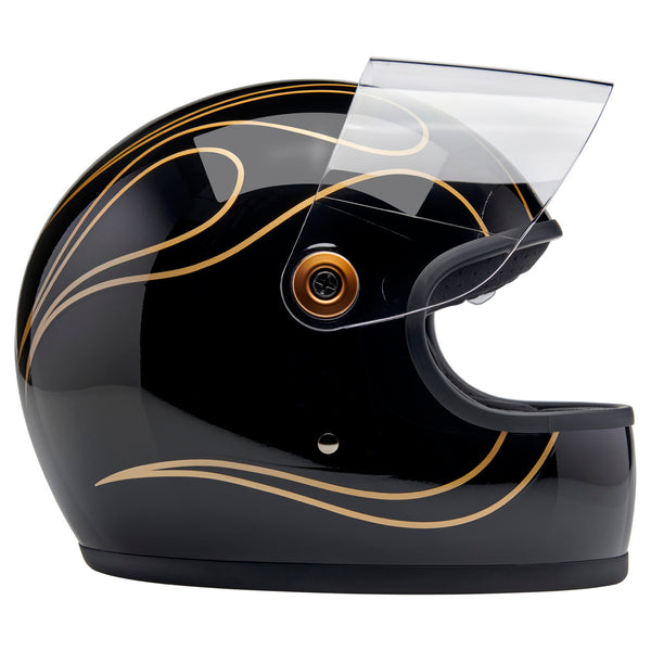 Biltwell Gringo S Helmet - Gloss Black Flames