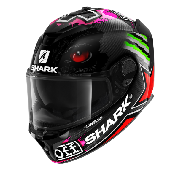 Shark Spartan GT Carbon Replica Redding Helmet -Carbon Red Green