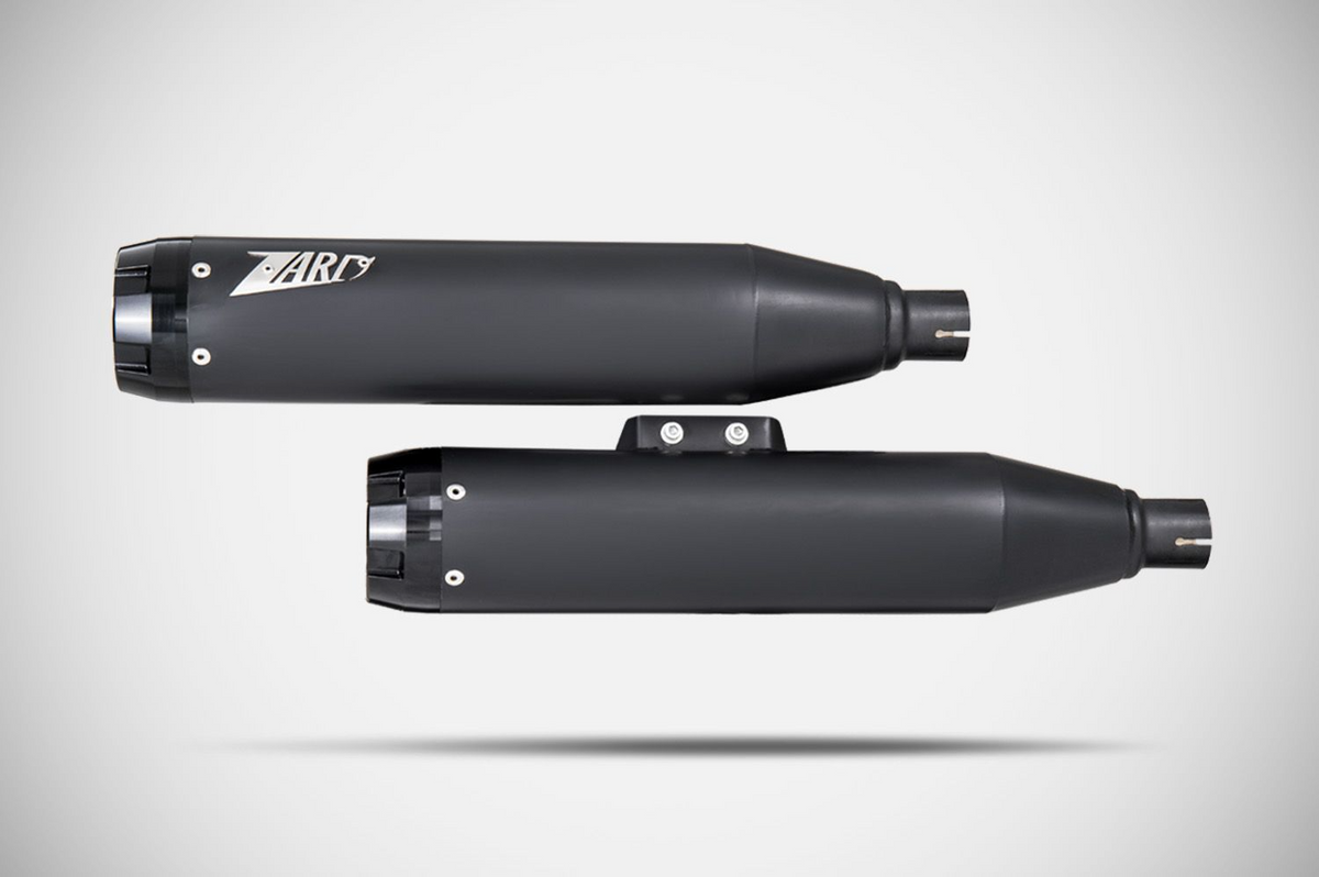 Zard Exhaust - Slip-Ons - OVERLAPPED - HD Softail Fatboy / Breakout (2017+) (Racing) - Stainless Steel - Black - Motofever