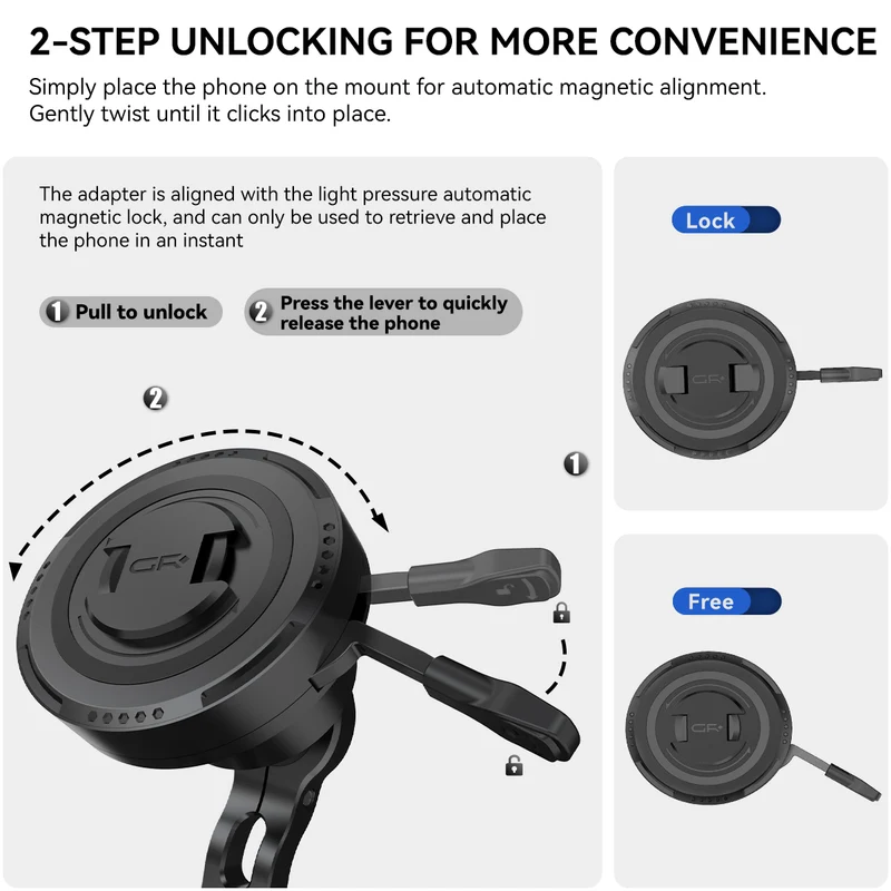 GRxplore - MW65 Wireless Charging Motorcycle Handlebar Mount