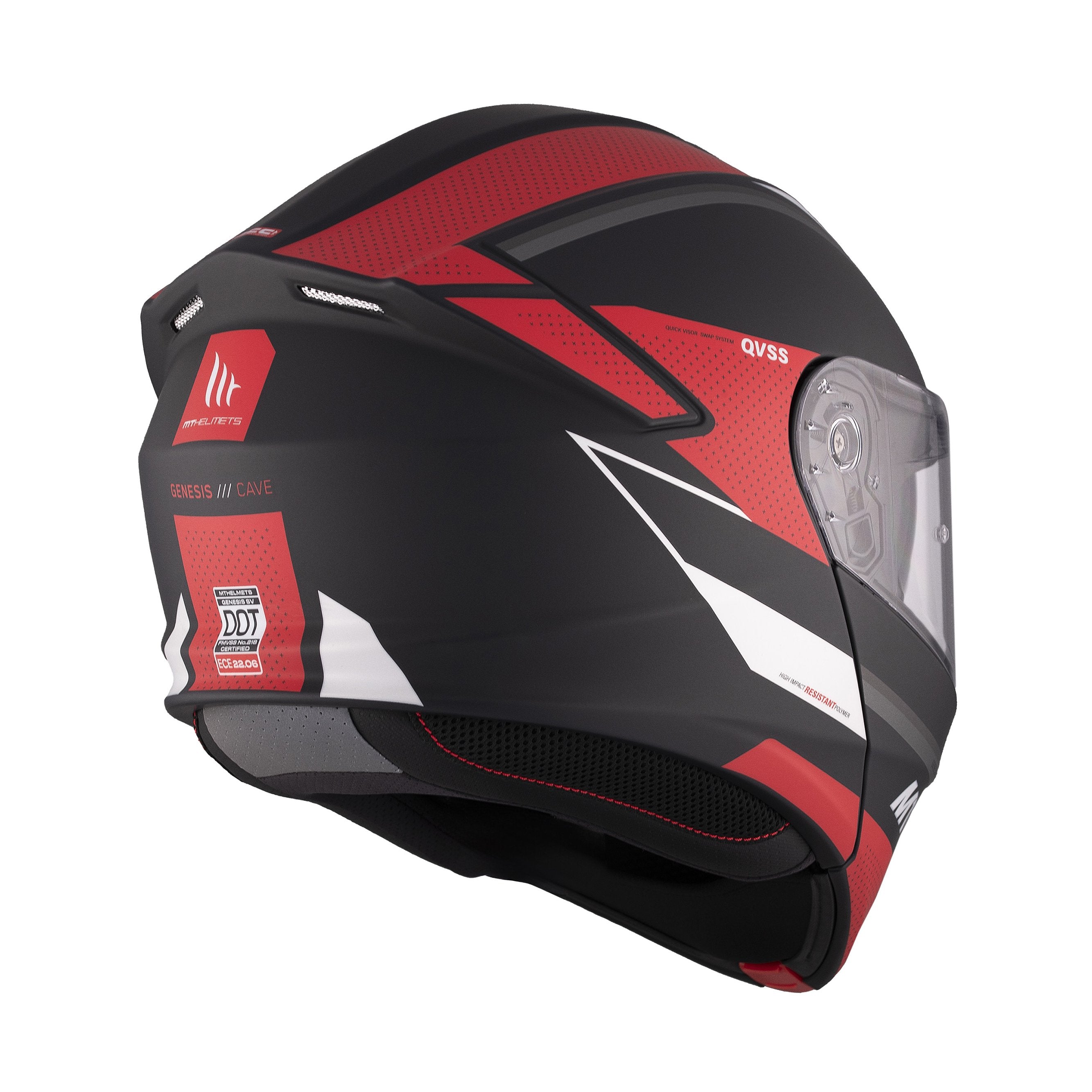 MT Genesis SV CAVE A5 Matt Helmet - Black Red