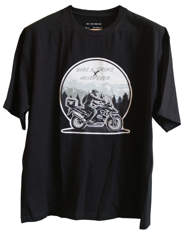 Bore & Stroke Oversize T-Shirt - BS & MF - Adventure Ride - Black
