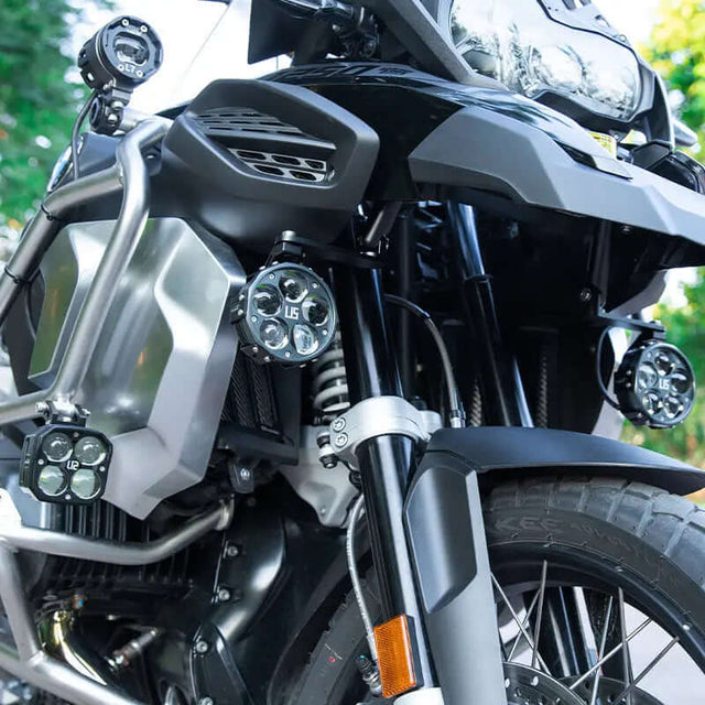 Loboo Auxiliary Lamp Mount - BMW 1250GSA - Original Crash Bars - (Option C)