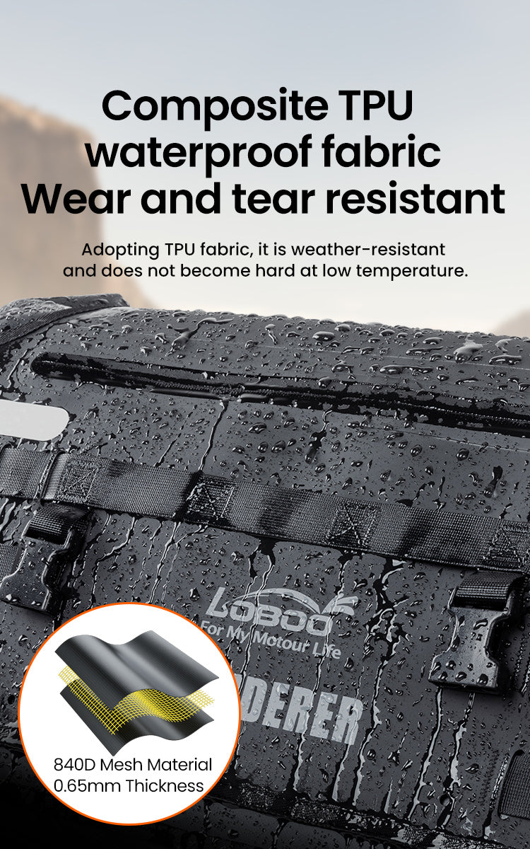 Loboo Wanderer Waterproof TPU Tail Bag- 50L - Black (BWB50T02BK)