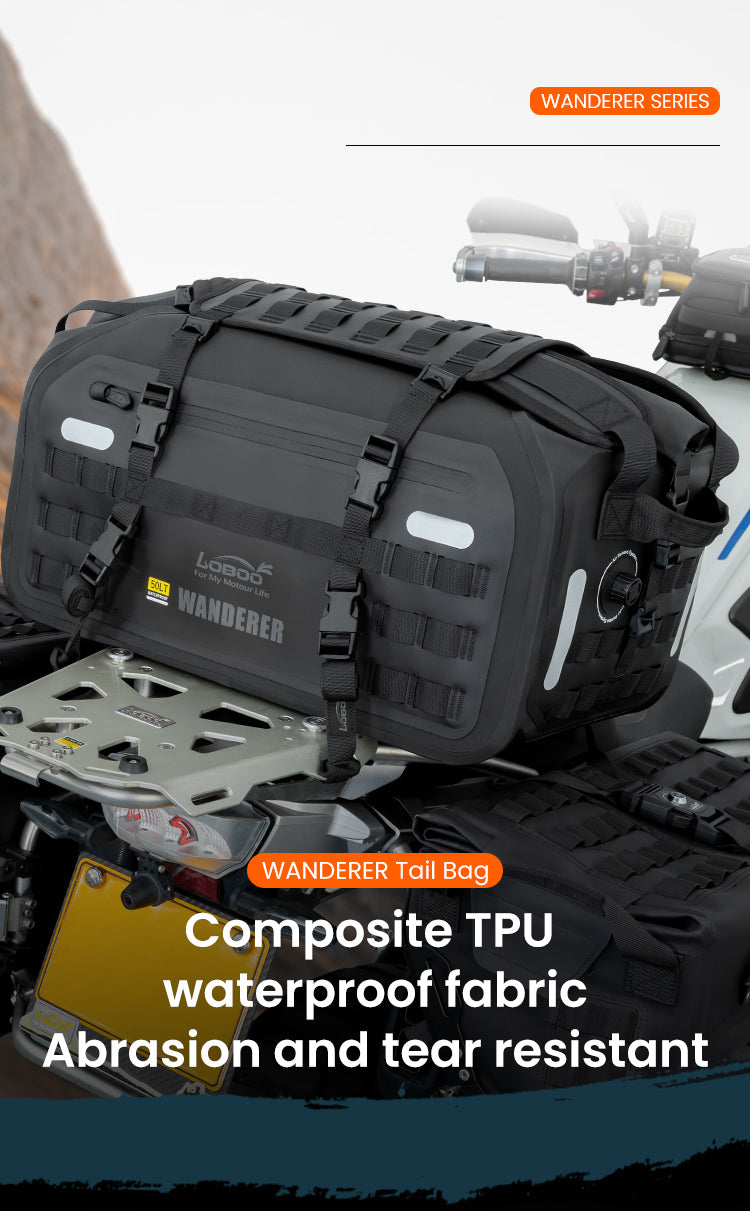 Loboo Wanderer Waterproof TPU Tail Bag- 50L - Black (BWB50T02BK)