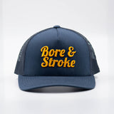 Bore & Stroke Trucker Caps - Navy / Yellow
