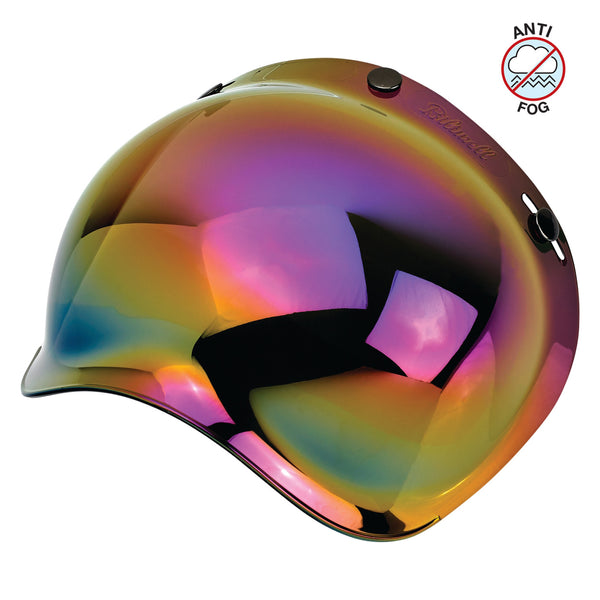 Biltwell Visor Bubble Shield Anti-Fog - Rainbow Mirror