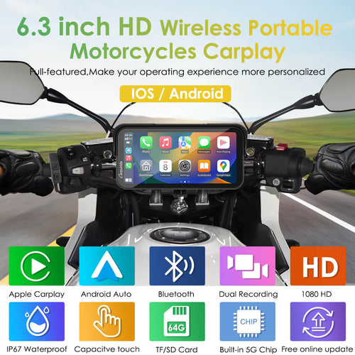 Carpuride - 6.3 inch Waterproof Carplay - W603