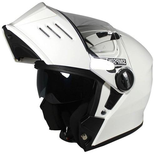 Simpson Helmet - Darksome - Gloss White - Motofever