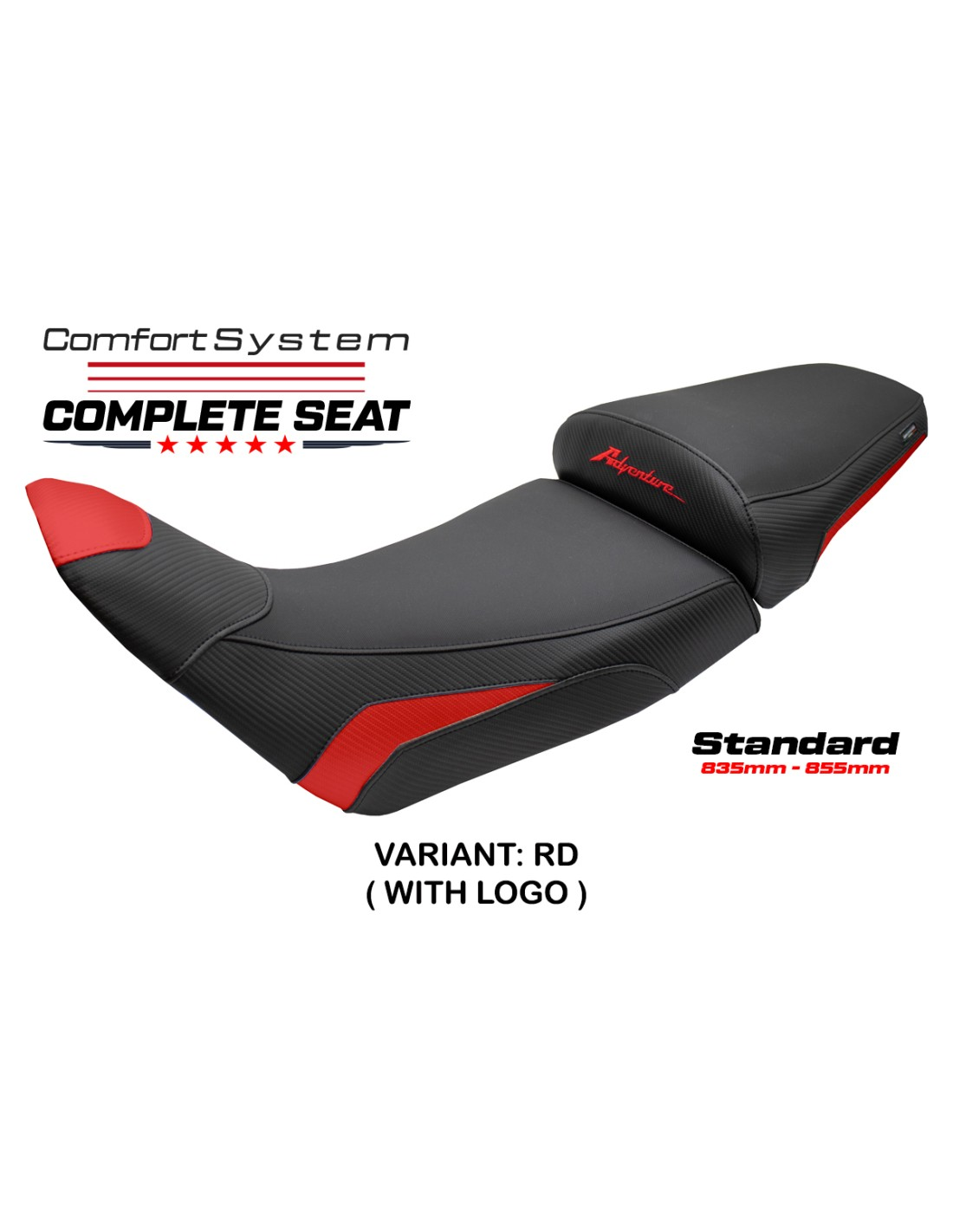 TPZ Italia - Complete Seats - Honda Africa Twin & ADV SPORT 1100 (2020-2025) - Asmara Comfort System - Standard
