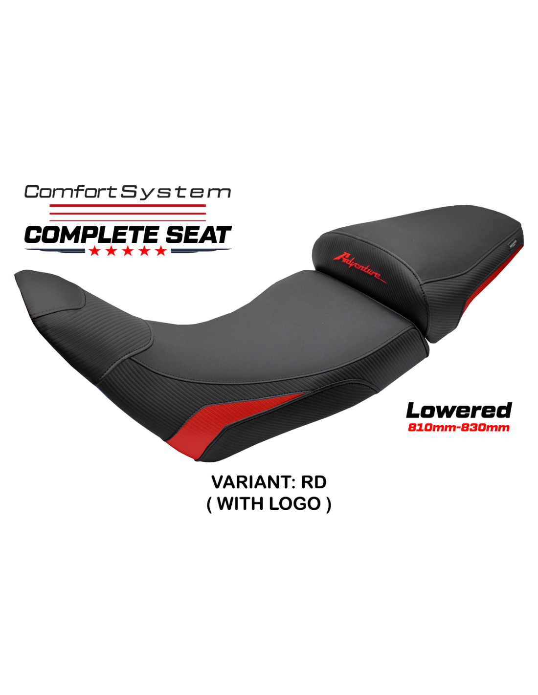 TPZ Italia - Complete Seats - Honda Africa Twin & ADV SPORT 1100 (2020-2025) - Asmara Comfort System - Lowered
