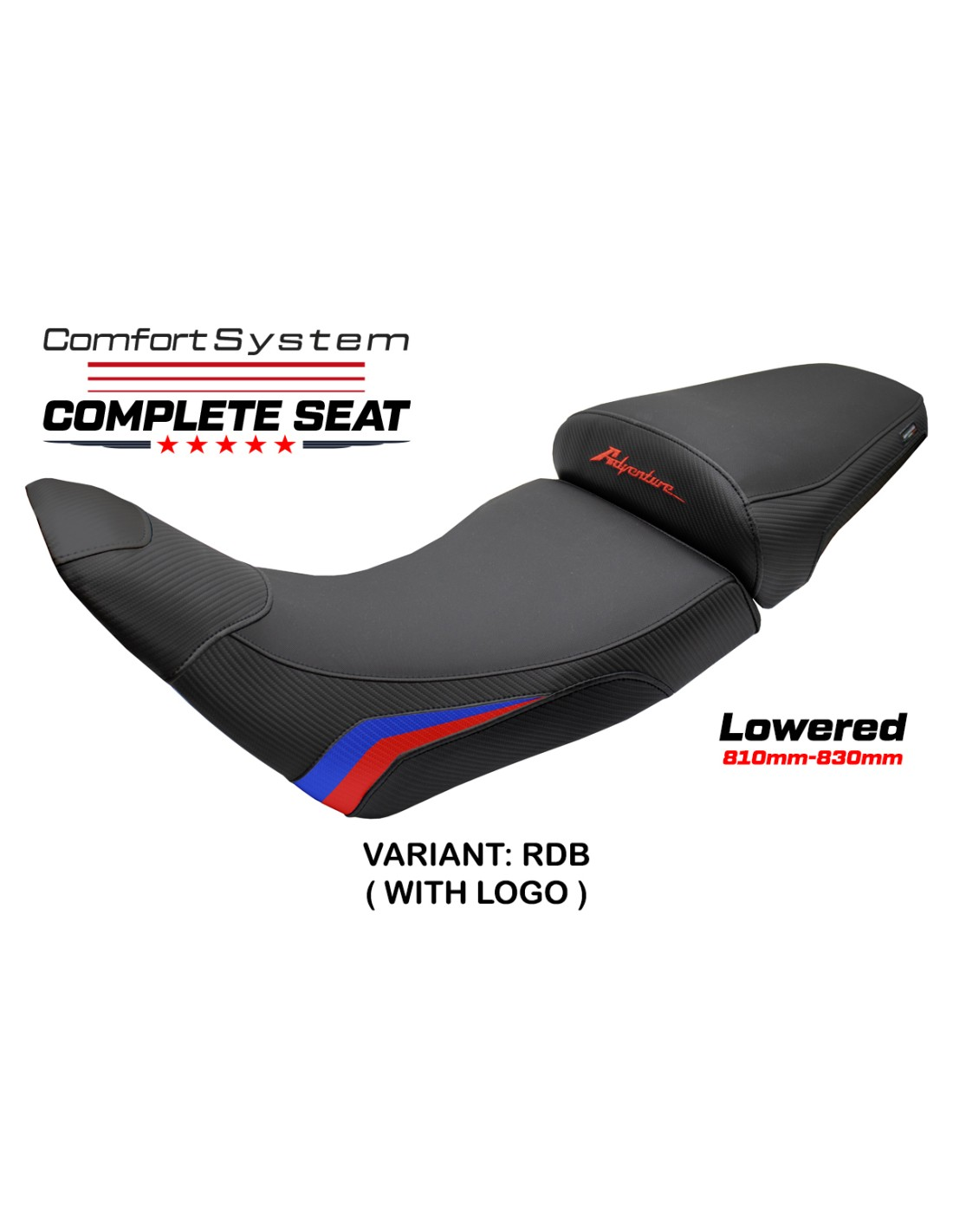 TPZ Italia - Complete Seats - Honda Africa Twin & ADV SPORT 1100 (2020-2025) - Asmara Comfort System - Lowered