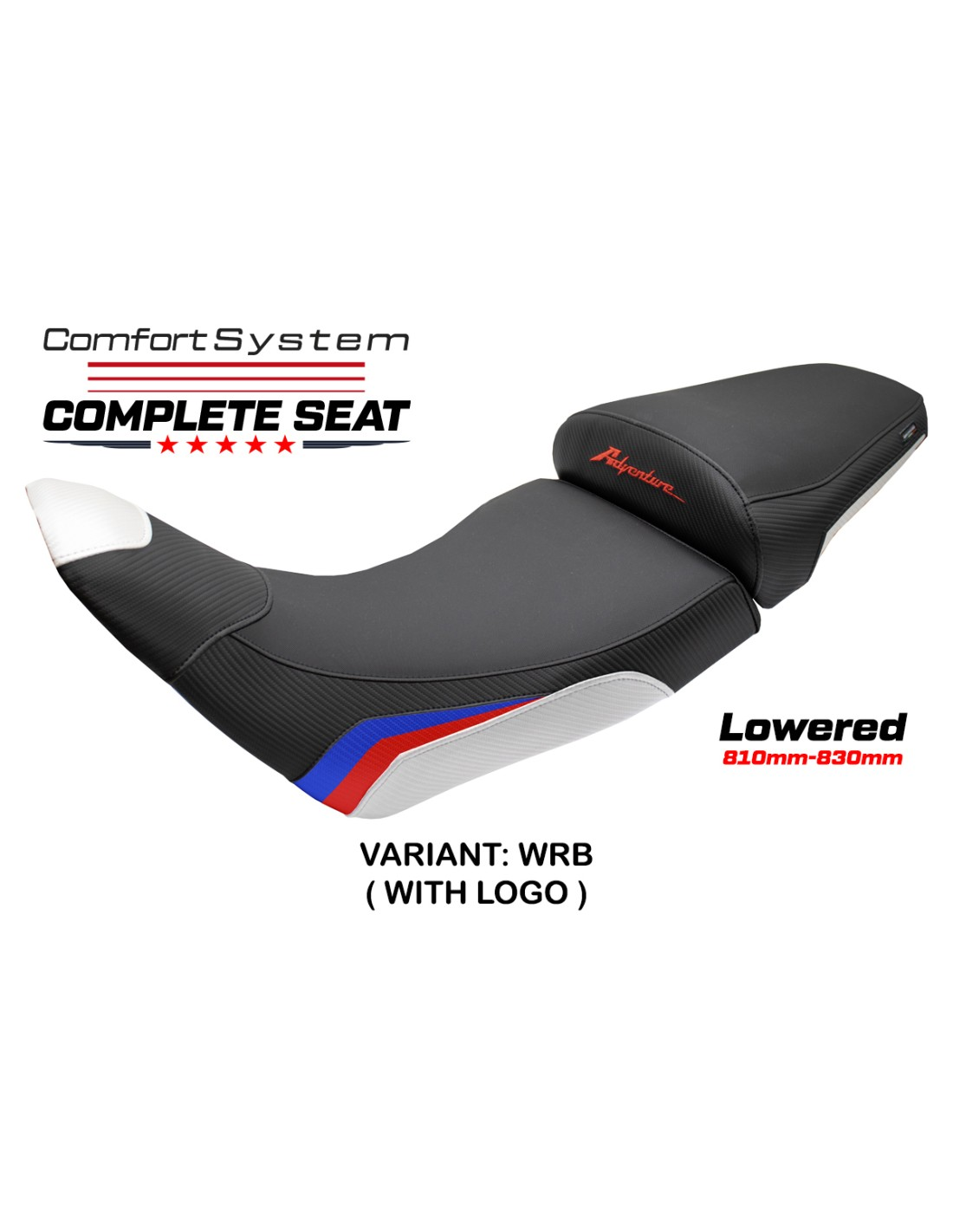 TPZ Italia - Complete Seats - Honda Africa Twin & ADV SPORT 1100 (2020-2025) - Asmara Comfort System - Lowered