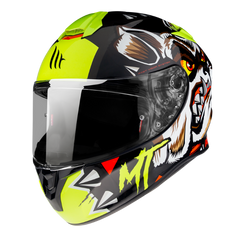 MT Targo Crazydog G3 Gloss Helmet - Fluo Yellow