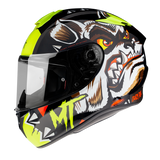 MT Targo Crazydog G3 Gloss Helmet - Fluo Yellow