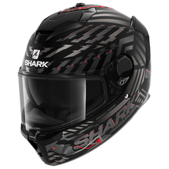 Shark Spartan GT E-Brake Matt Helmet - Black Red Anthracite