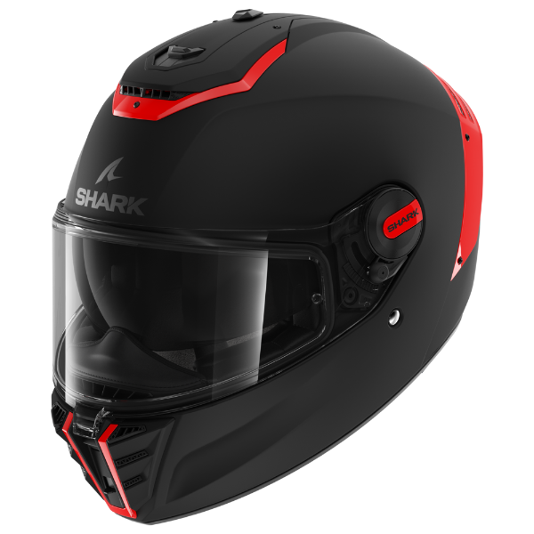 Shark Spartan RS Blank Matt Helmet (KOK) - Black Red