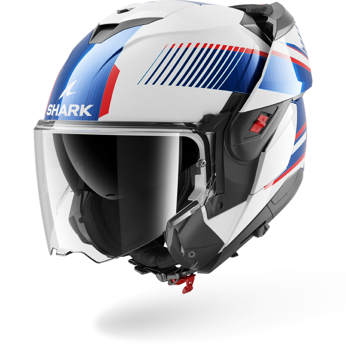 Shark OXO SIKTER Modular Gloss Helmet (WUB) - White Chrome Blue