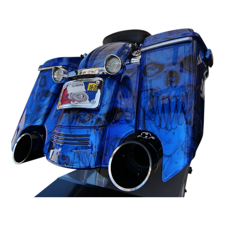 Khrome Werks Exhaust - HP-Plus 4.5" Slip-On Mufflers For Harley Touring 2017-2025 - Black / Black Edge