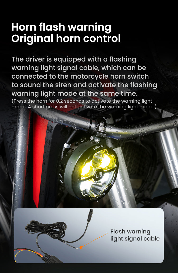Loboo L18S Motorcycle Auxiliary Lights - Ø 108mm - Black