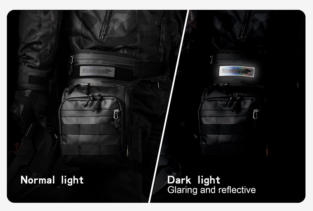 Rhinowalk - Motorcycle Tactical Drop Leg Bag - Black (MT102BK)