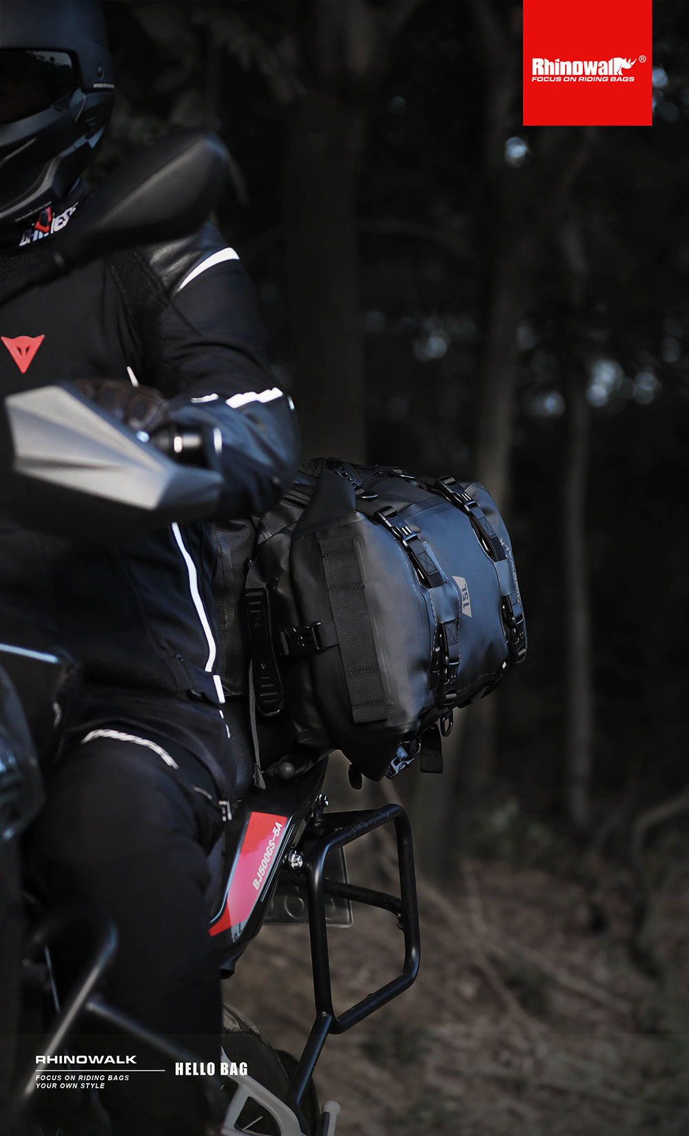 Rhinowalk - Waterproof Modular Motorcycle Packs - 15L -  Black Olive (MT2215GR)