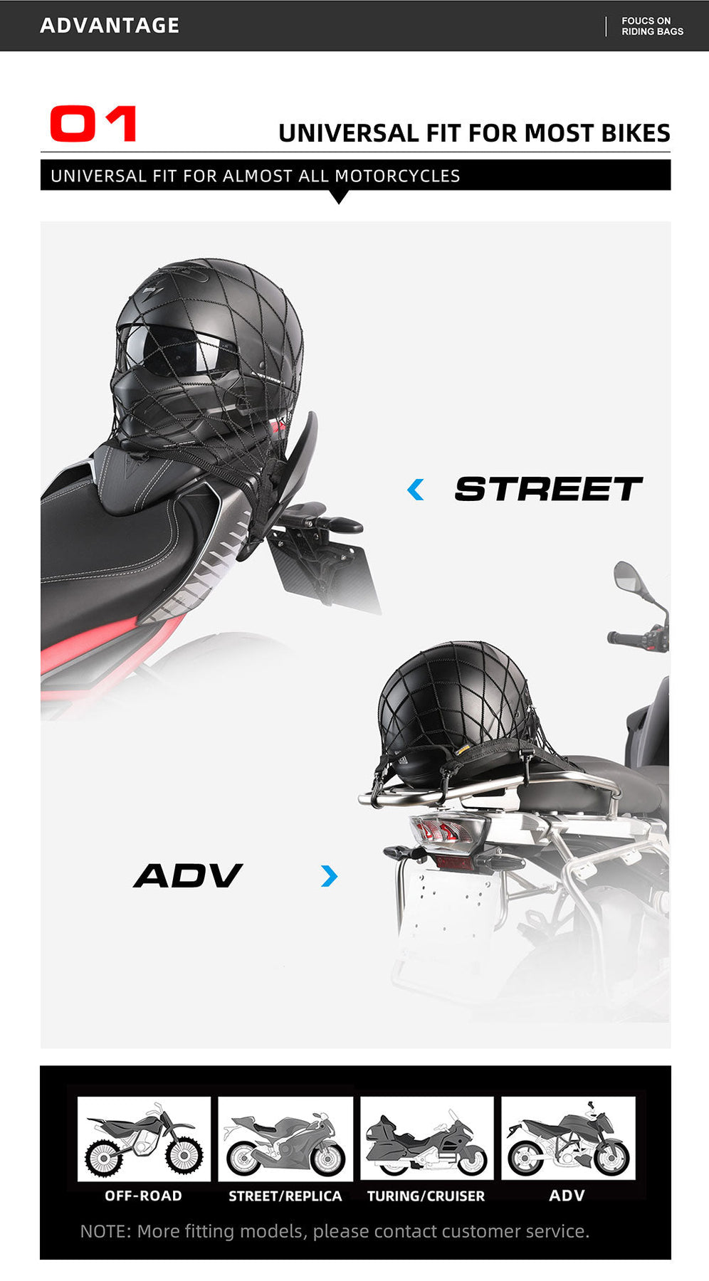 Rhinowalk - Motorcycle Helmet Net - Plastic Hook (MTR003B)