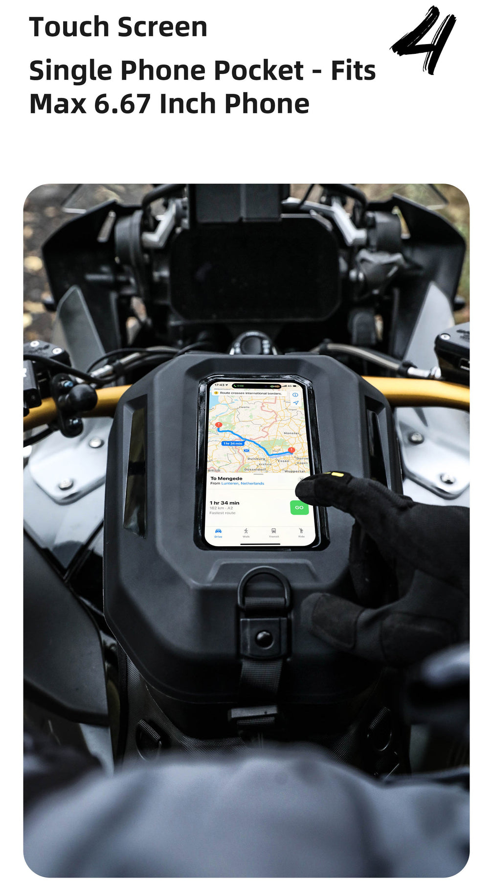 Rhinowalk - Waterproof Tank Bag - 5.6 L - Black (MTR2506BK)