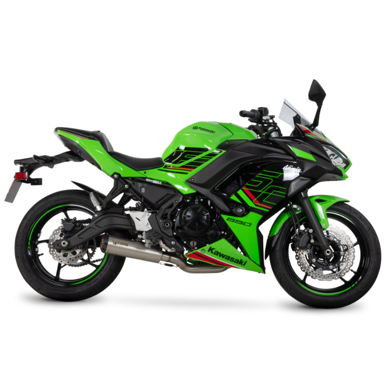Scorpion Exhaust - Red Power Full System - Kawasaki Ninja 650 2023-2025 - Brushed Stainless