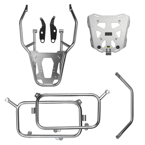 Loboo Pike Tracker Series - 3 Case Rack - Enhanced Version - BMW R1300 GS/GSA - Silver (JP131BWPRO)