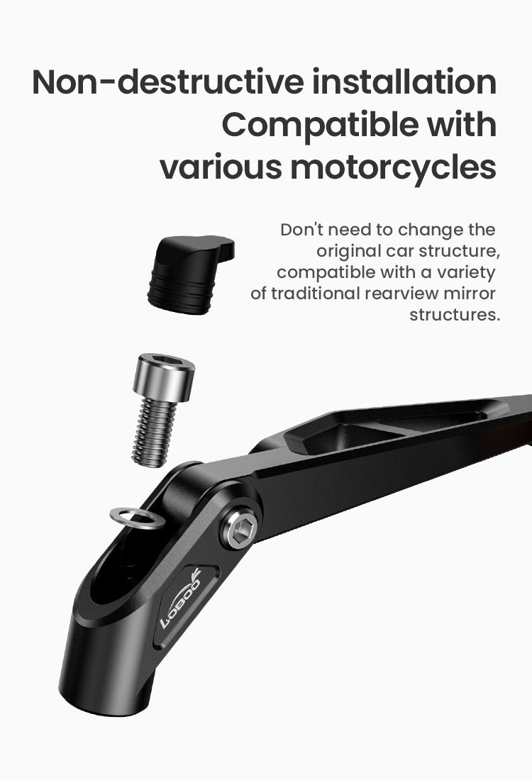 Loboo Motorcycle Rearview Mirror Adapter Kit