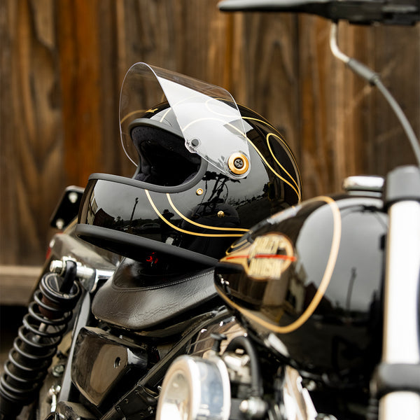 Biltwell Gringo S Helmet - Gloss Black Flames