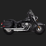 Vance & Hines 3" Round Twin Slash Slip-On Mufflers For Harley Softail Heritage / Deluxe 2018-2023