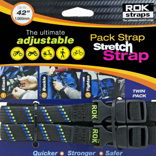ROK Straps - PACK - Black  Blue/Green Stripe