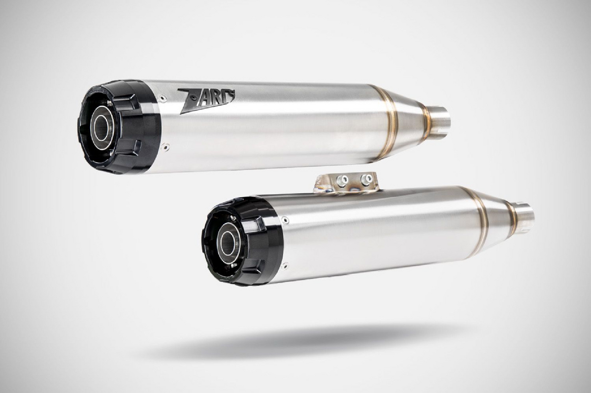 Zard Exhaust - Slip-Ons - OVERLAPPED - HD Softail Fatboy / Breakout (2017+) (Racing) - Stainless Steel - Polished