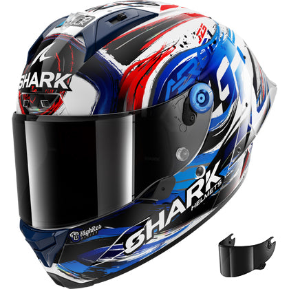 Shark AERON-GP FIM RACING #1 REPLICA ZARCO SIGNATURE Full Carbon Helmet (WKB) - White Black Blue