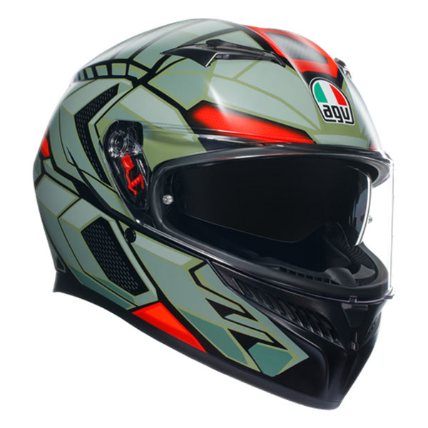 AGV K3 Decept Helmet - Matt Black Green Red