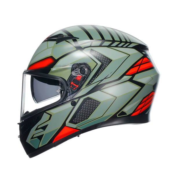 AGV K3 Decept Helmet - Matt Black Green Red