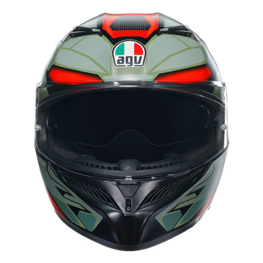 AGV K3 Decept Helmet - Matt Black Green Red