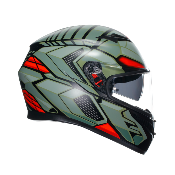 AGV K3 Decept Helmet - Matt Black Green Red