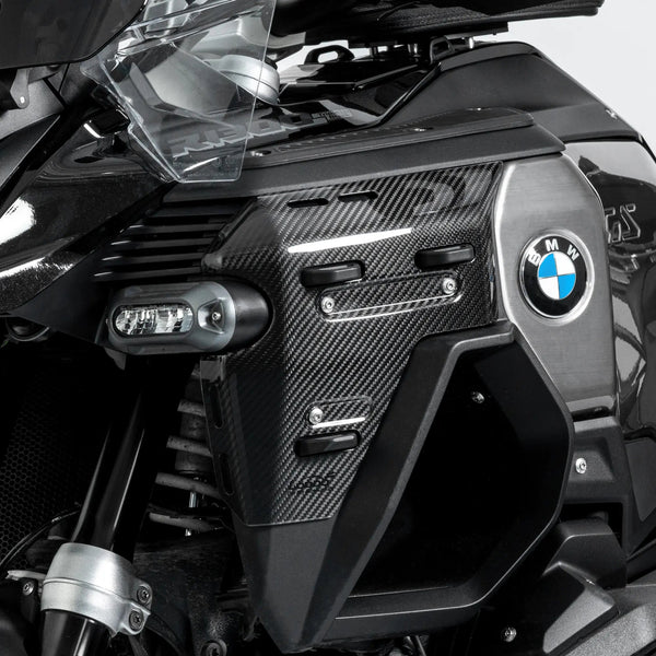 Loboo BMW R1300 GSA Glosssy Carbon Fiber Radiator Cover + Fastner (CRCB151-G) - Motofever