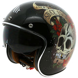 MT Le Mans 2 SV Skull & Roses A1 Gloss Helmet - Red