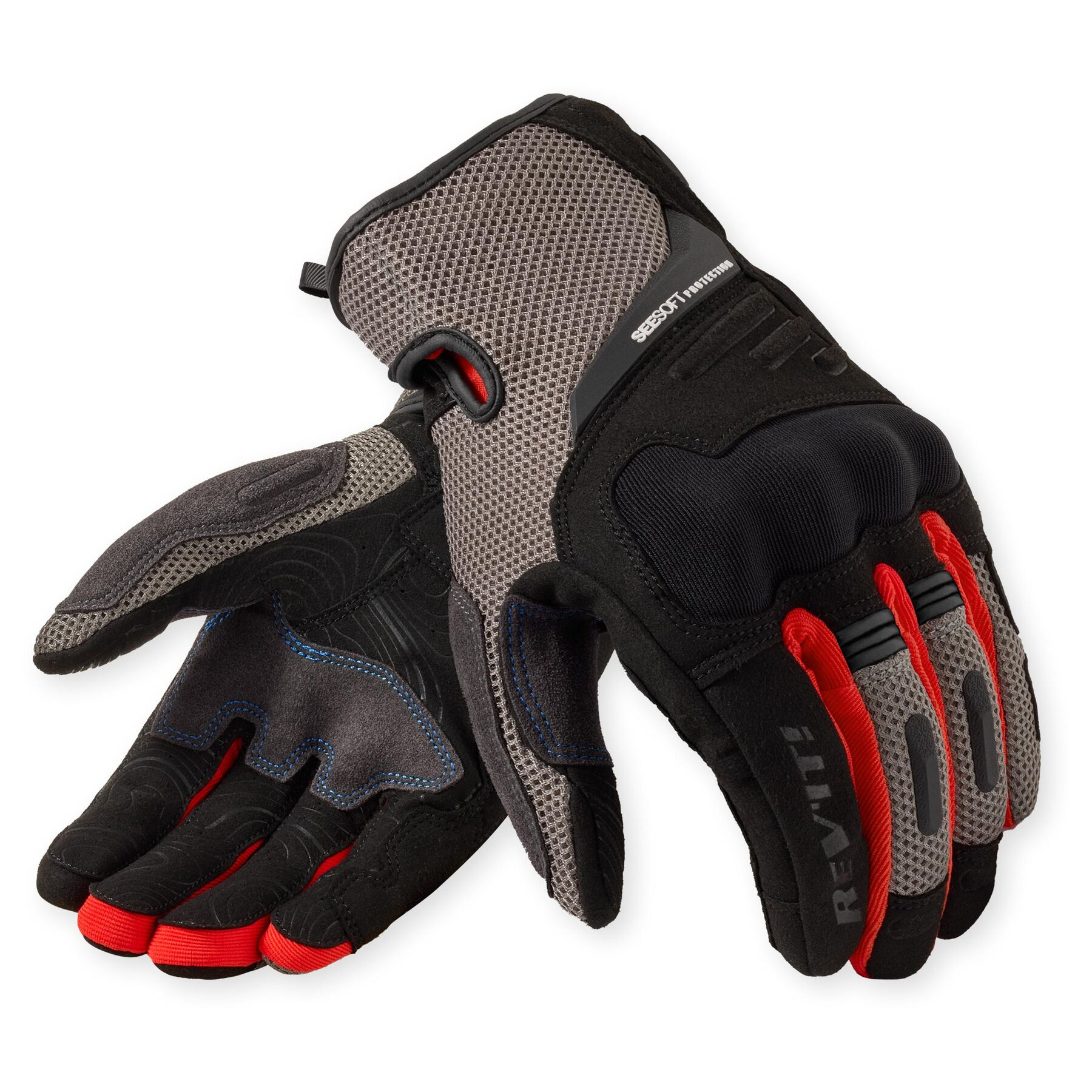 Rev'It! Gloves - Cavern - Grey Red