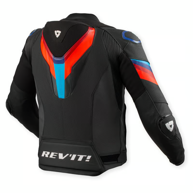 Rev'it! Leather Jacket - Quantum 3 Pro - Black Blue