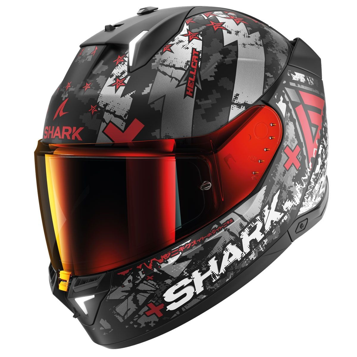 Shark Skwal i3 Hellcat Matt Helmet (KUR) - Black White Gray