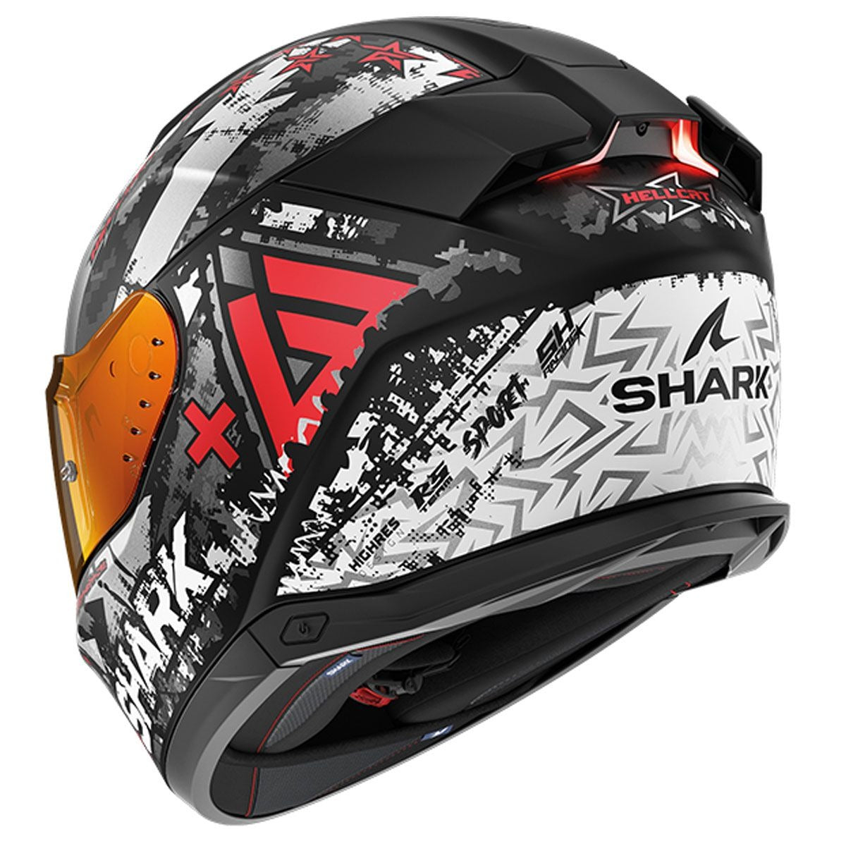 Shark Skwal i3 Hellcat Matt Helmet (KUR) - Black White Gray